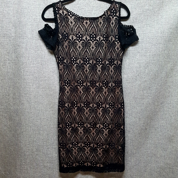 Mystic Sheer Black Lace Dress EUC Sz Sm - Picture 2 of 8